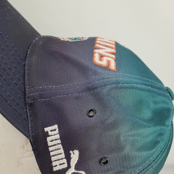Vtg Puma Miami Dolphins Hat Ball Cap Eclipse NFL Pro Line Draft Adult One Sz 90s - Picture 8 of 12